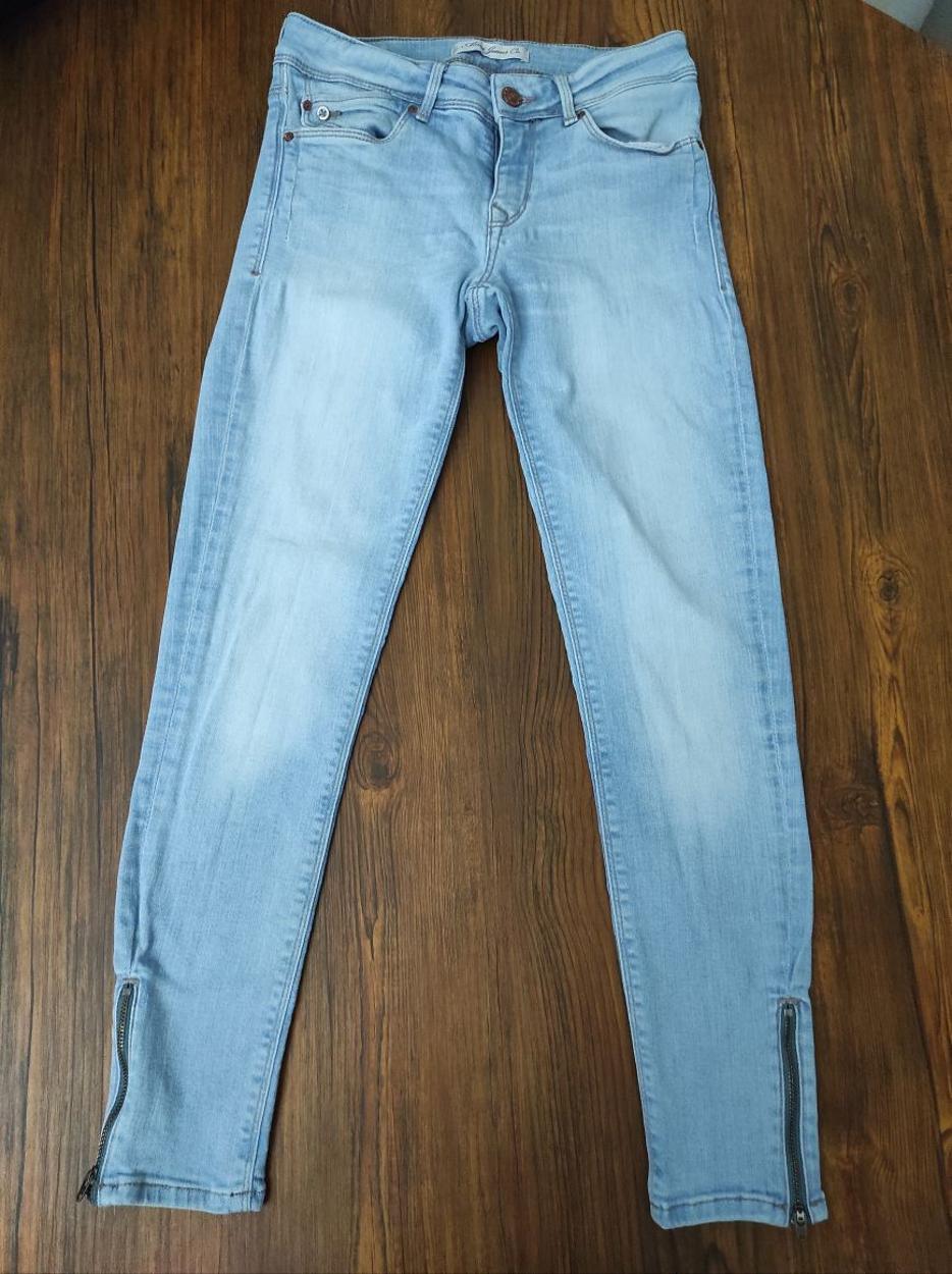 MAVİ Taşlamalı Fermuarlı Paça Jean Denim