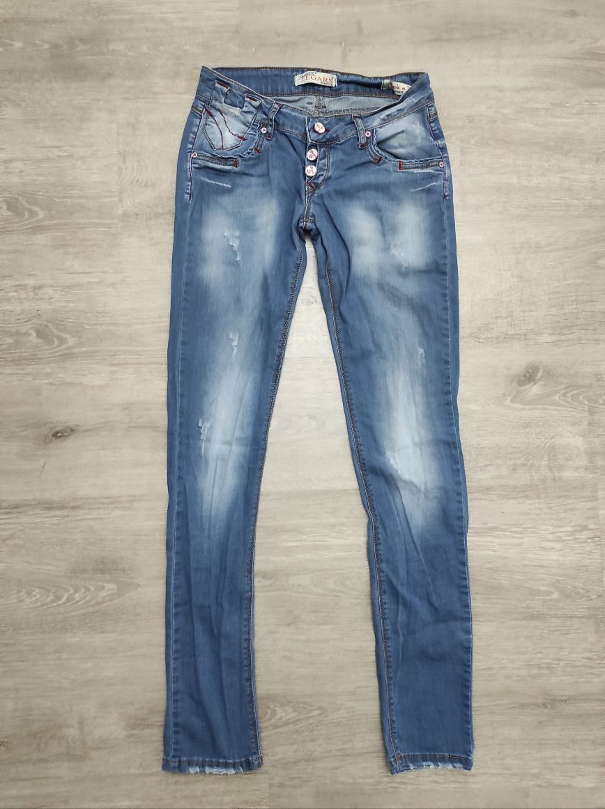 Düşük Bel Yırtıklı Kadın Jean Denim Kot