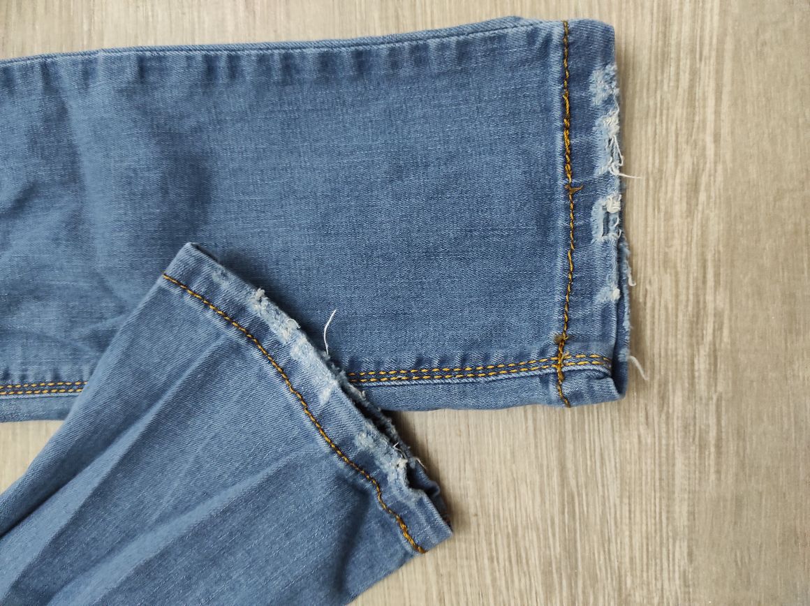 Düşük Bel Yırtıklı Kadın Jean Denim Kot