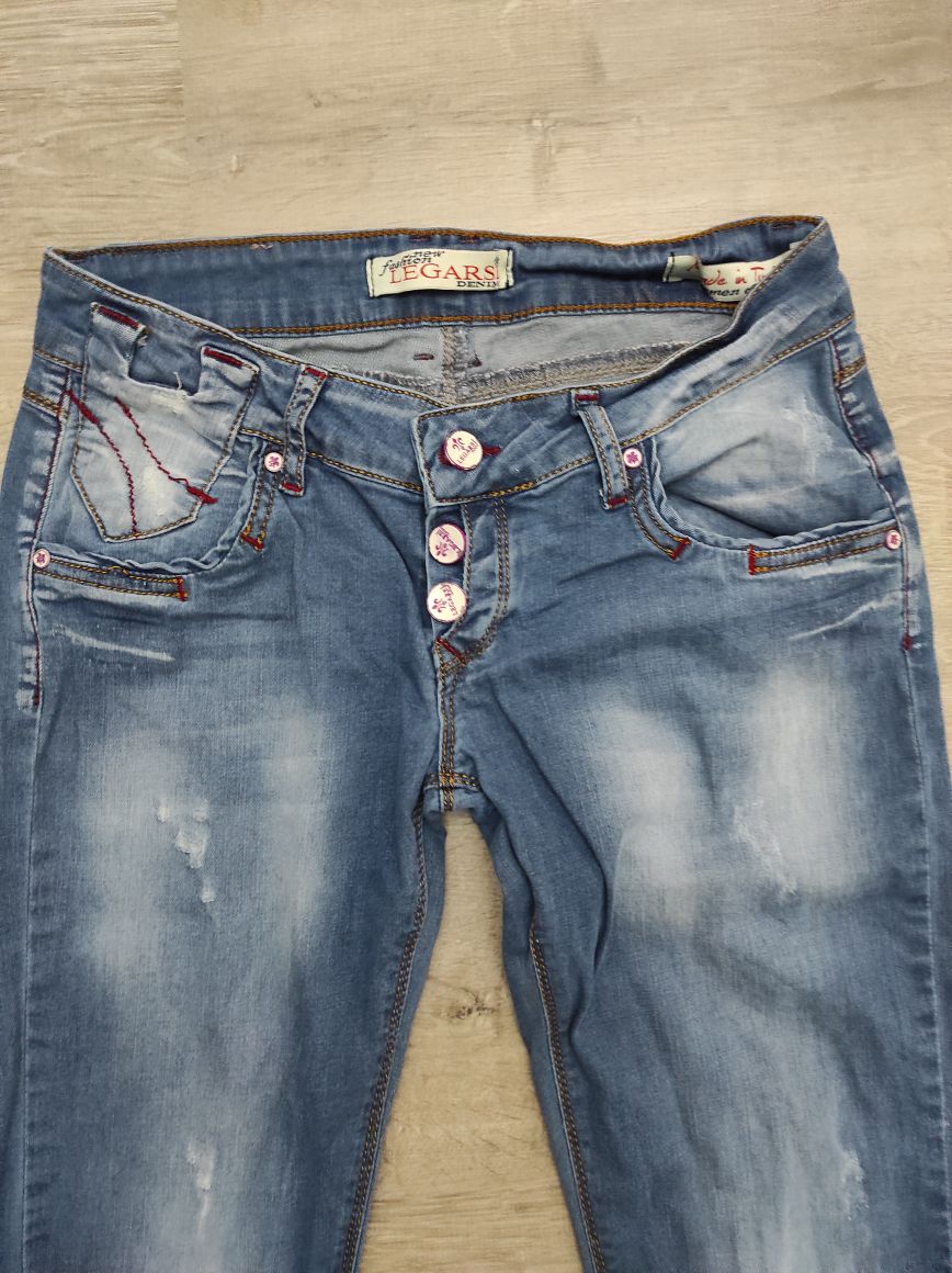 Düşük Bel Yırtıklı Kadın Jean Denim Kot