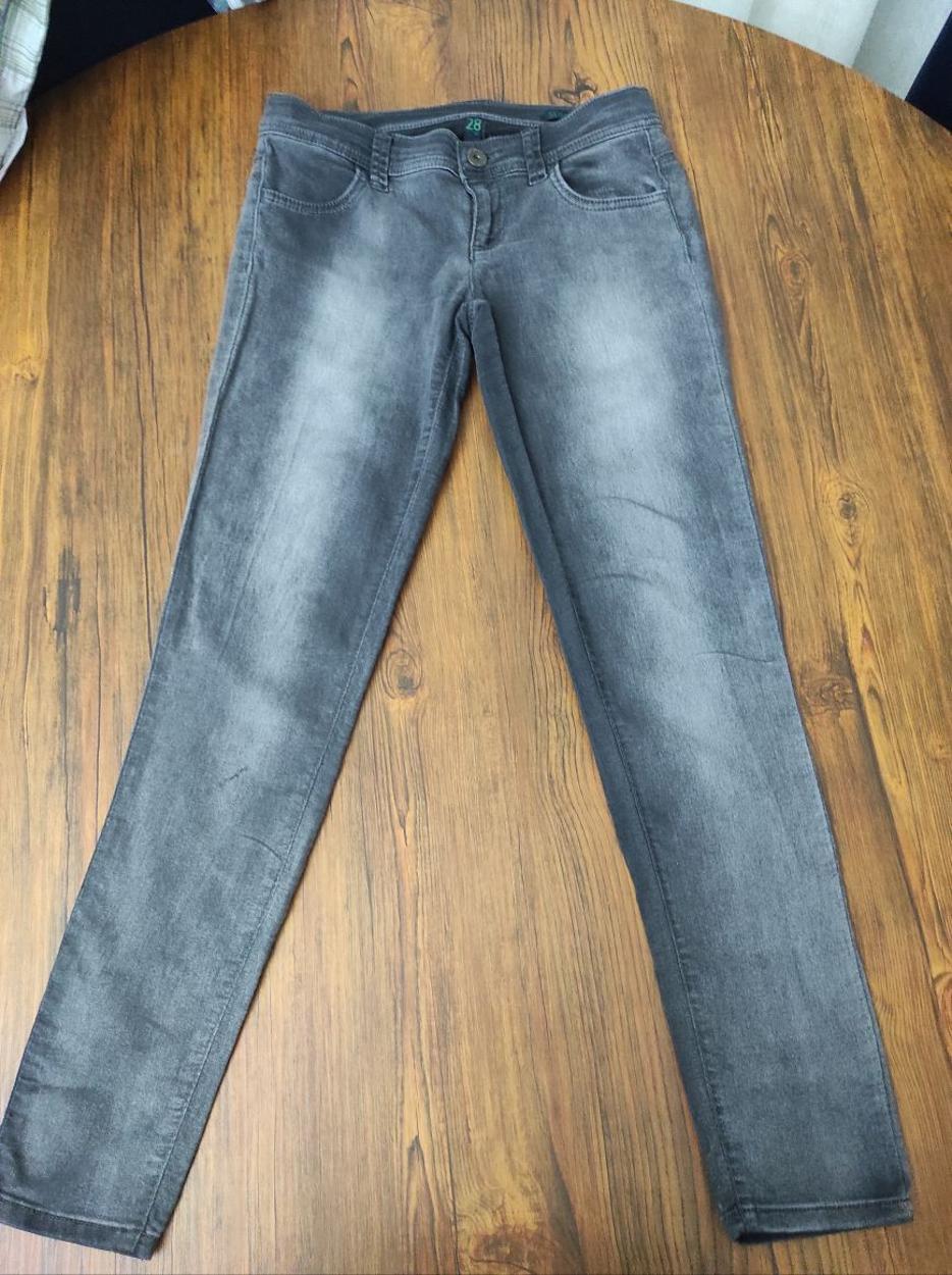 BENETTON Slim Fit Taşlamalı Kadın Jean Denim