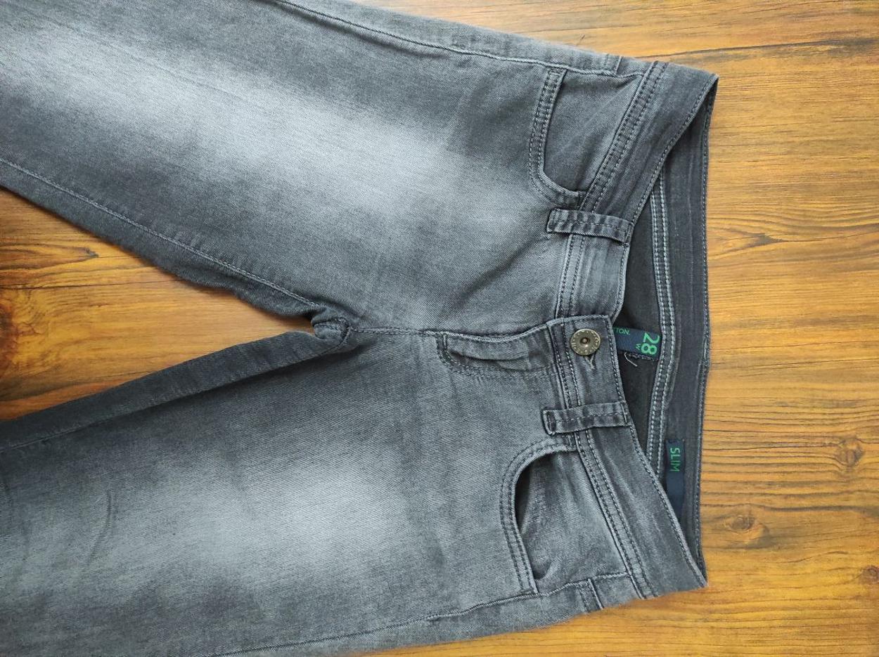 BENETTON Slim Fit Taşlamalı Kadın Jean Denim