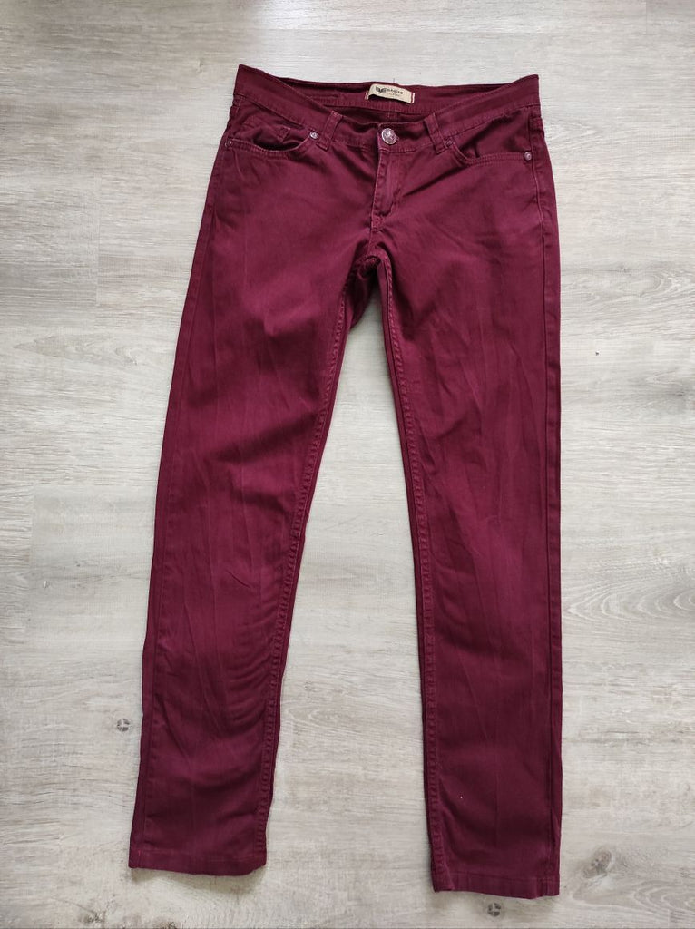 Bordo Slim Fit Erkek Pantolon İthal