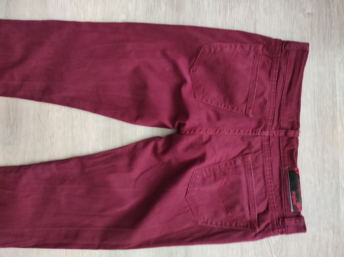 Bordo Slim Fit Erkek Pantolon İthal