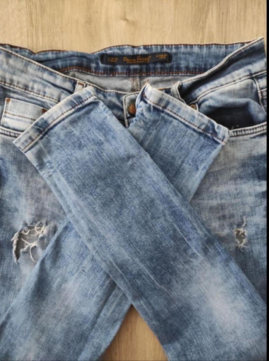 Yırtıklı Taşlanmış Kadın Jean Denim Kot