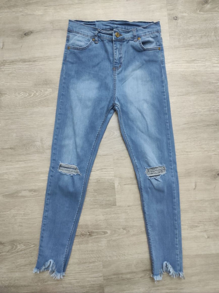 Dar Paça Yüksek Bel Kadın Jean Denim Kot