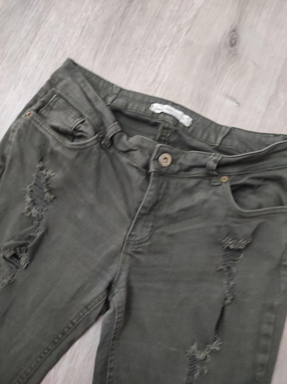 BATİK Haki Yırtıklı Kadın Jean Denim Kot