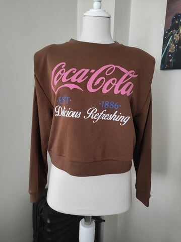 Coca Cola Oversize Croptop Kadın Sweat