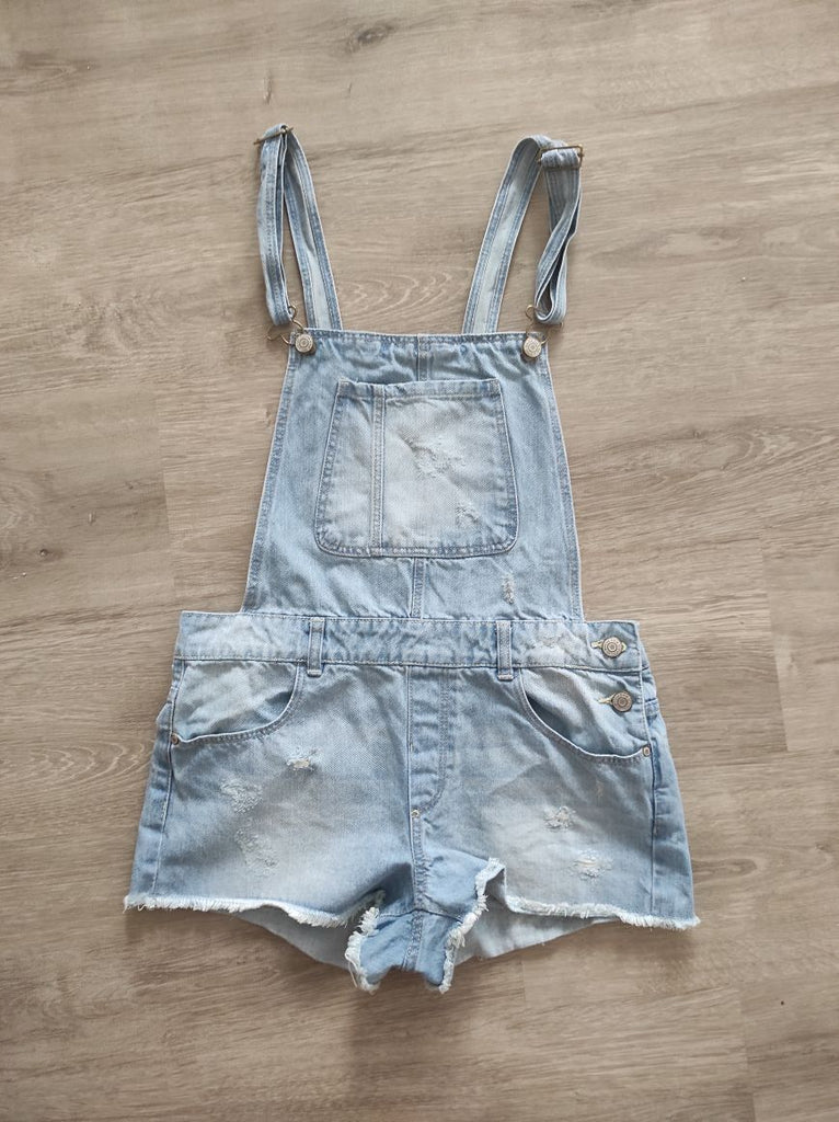 BERSHKA Süper Mini Tulum Jean Salopet