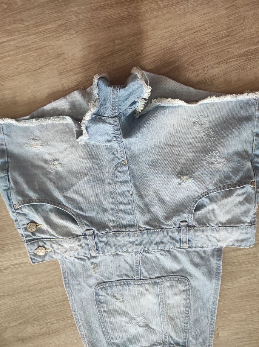 BERSHKA Süper Mini Tulum Jean Salopet