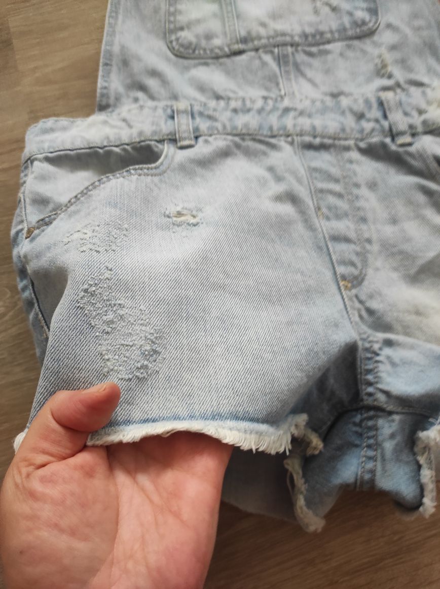 BERSHKA Süper Mini Tulum Jean Salopet