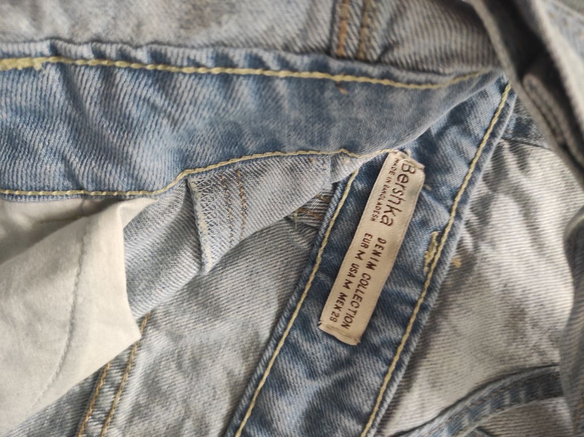 BERSHKA Süper Mini Tulum Jean Salopet