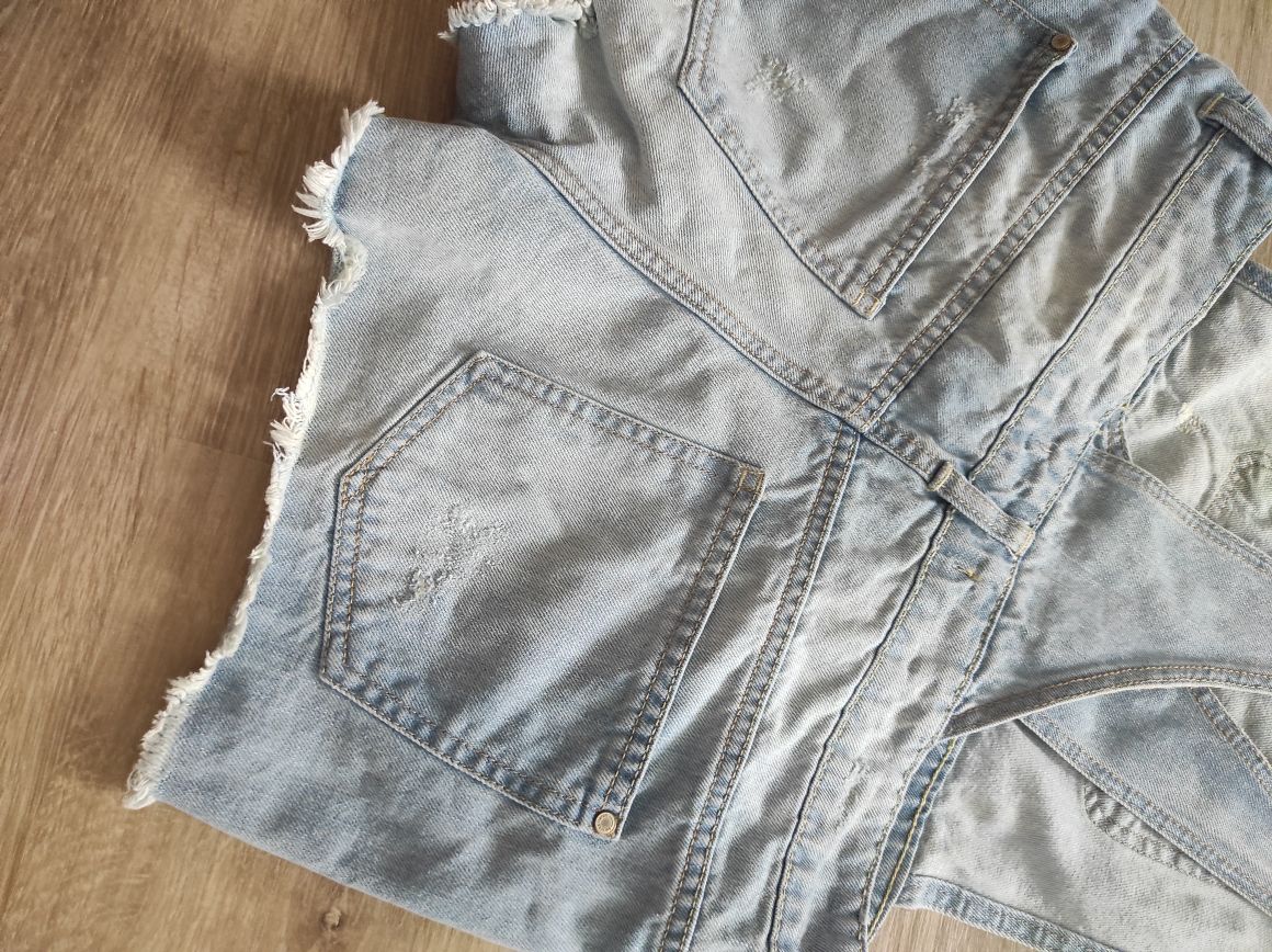 BERSHKA Süper Mini Tulum Jean Salopet