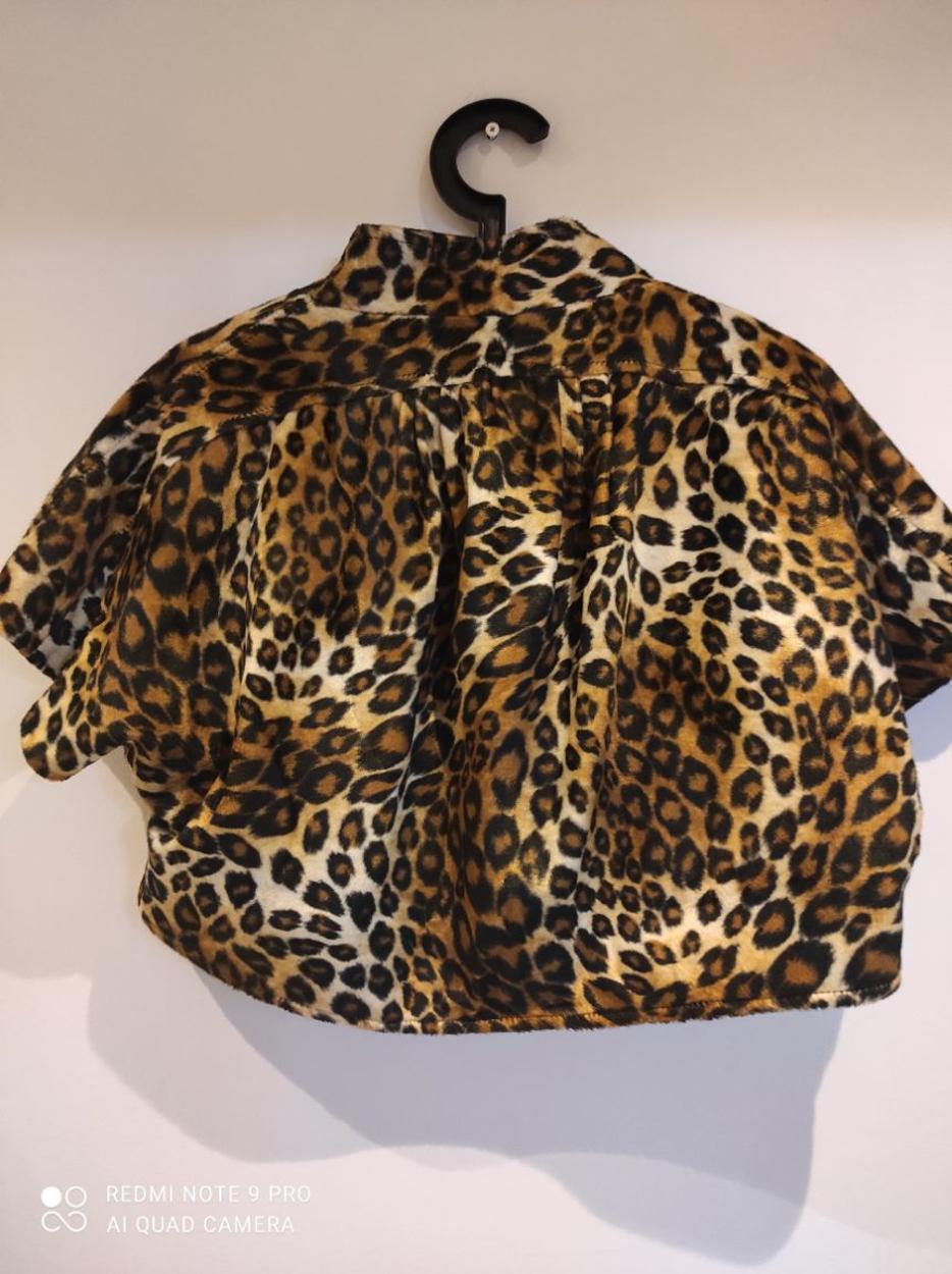 Kışlık Leopar Desen Bolero Kadın Peluş