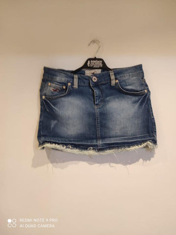 HOLLISTER Örme Güpür Jean Mini Etek