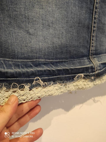 HOLLISTER Örme Güpür Jean Mini Etek