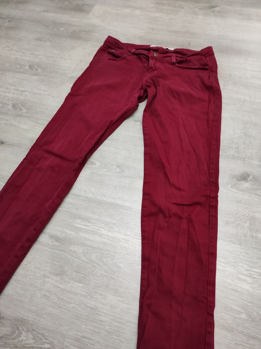 ZARA Bordo Slim Denim Kadın Pantolon