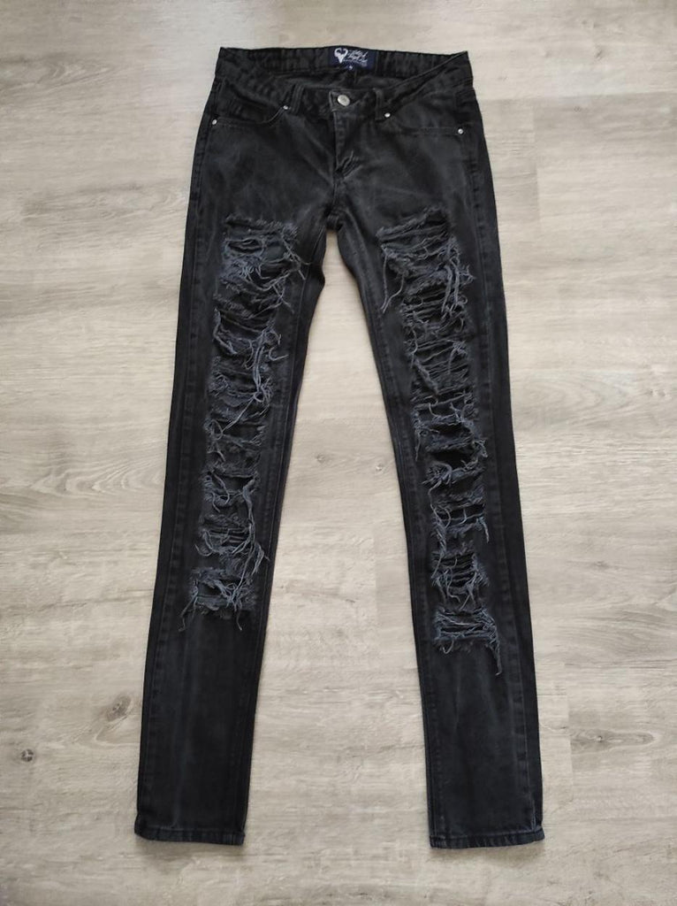 Bol Yırtıklı Skinny Kadın Jean Denim Kot