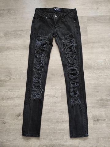 Bol Yırtıklı Skinny Kadın Jean Denim Kot