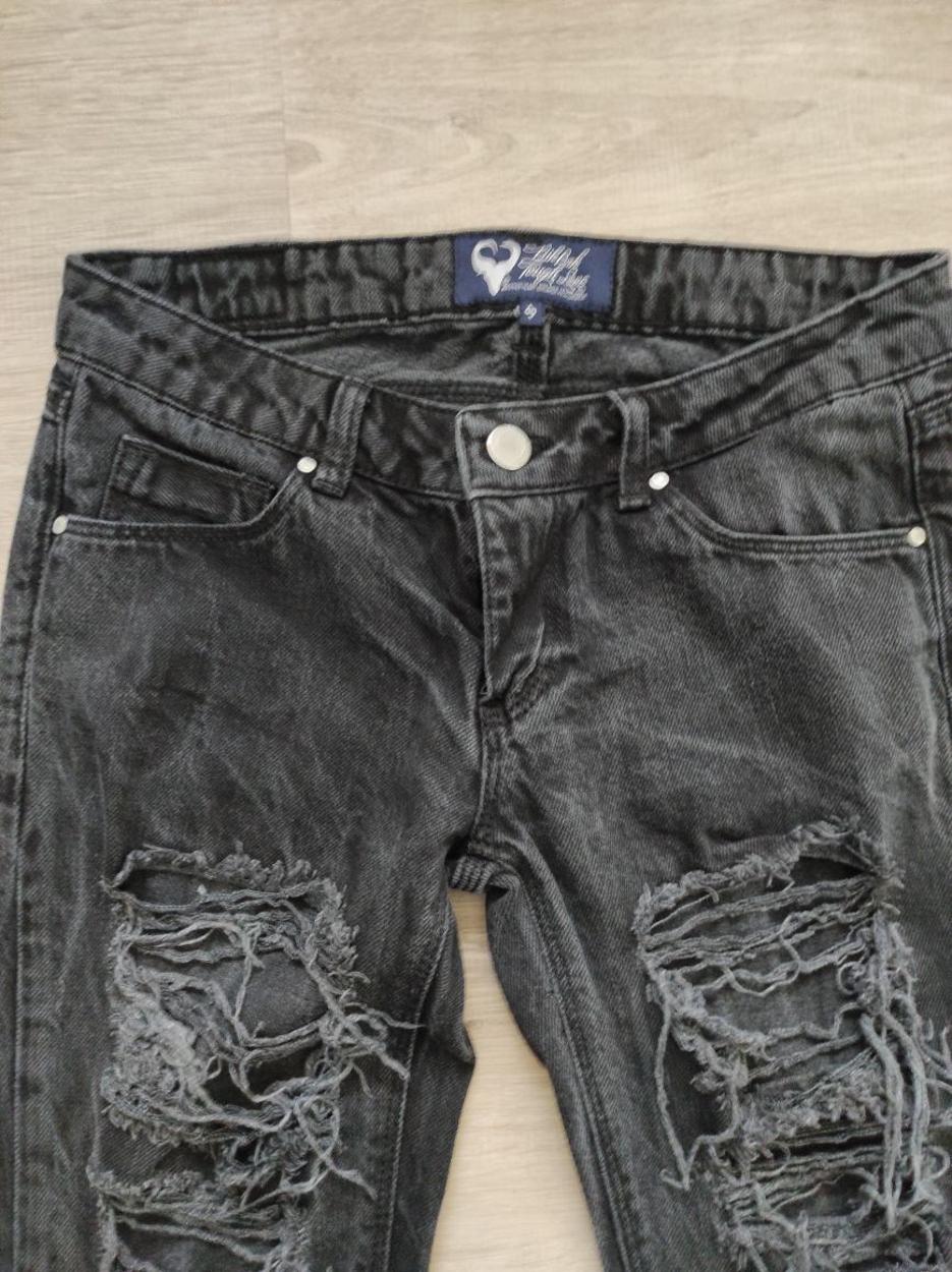 Bol Yırtıklı Skinny Kadın Jean Denim Kot