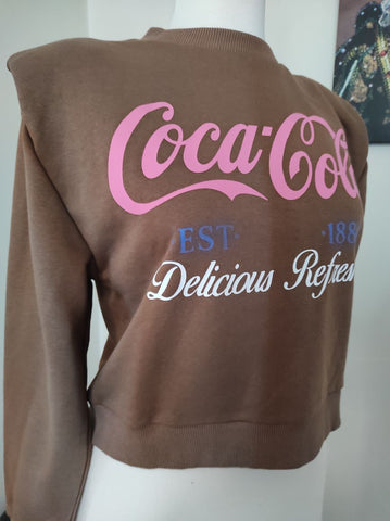 Coca Cola Oversize Croptop Kadın Sweat