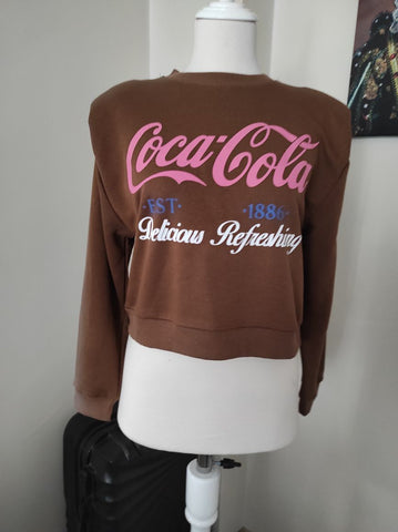 Coca Cola Oversize Croptop Kadın Sweat