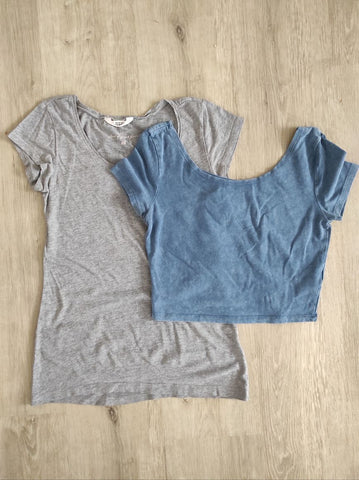 H&M Croptop 2 Adet Kadın Tişört Bluz