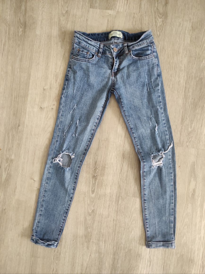 Yırtıklı Skinny Jean Denim Kot Pantolon